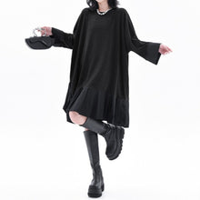 Load image into Gallery viewer, Womens Loose Casual Color Block Patchwork Midi Dress