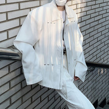 Load image into Gallery viewer, Rivet Shoulder Padded Loose Short Lapel Jacket