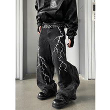 Load image into Gallery viewer, Embroidered Loose Straight-leg Jeans