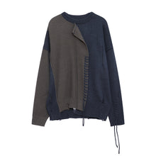 Load image into Gallery viewer, Irregular Stitching Contrast Patchwork Pullover Sweater