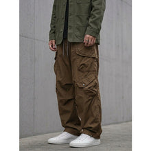 Load image into Gallery viewer, Japanese Loose Multi-pocket Straight-leg Cuffed Cargo Pants