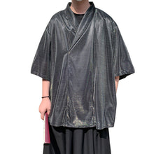 Load image into Gallery viewer, V-neck Glossy Loose Quarter-sleeved Shirt