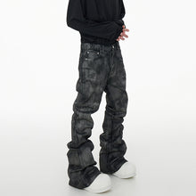 Load image into Gallery viewer, Glitter-coated Slim-fit Stacked Denim Flared Pants