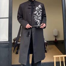 Load image into Gallery viewer, Embroidered Stand-collar Buttoned Mid-length Windbreaker Jacket