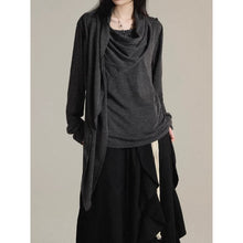 Load image into Gallery viewer, Asymmetrical Ribbon Long Sleeves T-Shirt