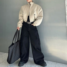 Load image into Gallery viewer, Cotton Stand Collar Thickened Cropped Coat