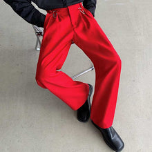 Load image into Gallery viewer, Drape Casual High-Rise Straight Suit Pants