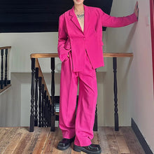 Load image into Gallery viewer, Loose Slit Suit Jacket Straight Casual Trousers Two-piece Suit