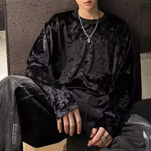 Load image into Gallery viewer, Retro Velvet Crew Neck Long Sleeve T-Shirt