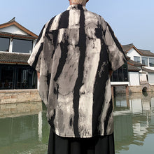 Load image into Gallery viewer, Stand Collar Tie-dye Retro Shirt