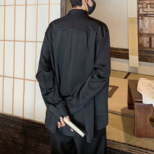 Load image into Gallery viewer, Ice Silk Chiffon Detachable Tie Drape Shirt