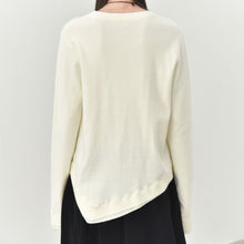 Load image into Gallery viewer, Women's Color-blocked Patchwork Faux Two-piece Pointed Hem Thin Sweater