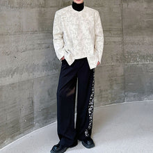 Load image into Gallery viewer, Retro Round Neck Disc Button Jacquard PU Leather Jacket