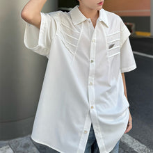 Load image into Gallery viewer, Pleated Casual Short-sleeved Shirt