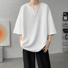 Load image into Gallery viewer, Embossed V-neck Casual T-shirt