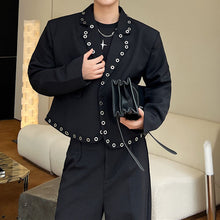 Load image into Gallery viewer, Multiple Eyelets Decoration Short Casual Blazer