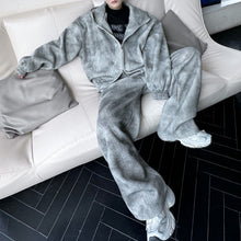 Load image into Gallery viewer, Printed Hooded Long Sleeve Sweater American Casual Pants Two-piece Set