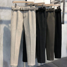 Load image into Gallery viewer, Slim-fit Brushed Wool Tapered Trousers