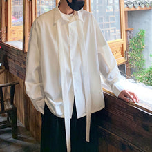 Load image into Gallery viewer, Ice Silk Chiffon Detachable Tie Drape Shirt