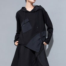 Load image into Gallery viewer, Hooded Irregular Stitching Long Sleeves T-shirts