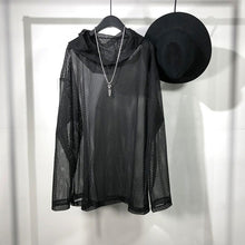 Load image into Gallery viewer, Loose-Fit Mesh Cutout Hoodie