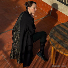 Load image into Gallery viewer, Vintage Baroque Print Patchwork Long Trench Coat