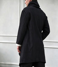 Load image into Gallery viewer, Vintage Linen Mid-Length Stand Collar Trench Coat