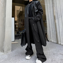 Load image into Gallery viewer, PU Leather Over-the-knee Panelled Coat