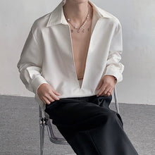 Load image into Gallery viewer, Loose White Deep V-neck Casual Shirt