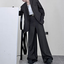 Load image into Gallery viewer, Stand Collar Fake Two-piece Denim Stitching Washed Suit Trousers Two-piece Suit