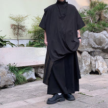 Load image into Gallery viewer, Irregular Shawl Retro Short-sleeved Top