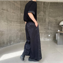 Load image into Gallery viewer, Jacquard Wide-Leg Fringed Trousers