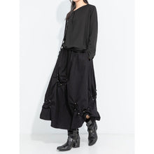 Load image into Gallery viewer, Women's Elastic-waist Rivet Detail Asymmetrical Hem Balloon Skirt