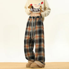 Load image into Gallery viewer, American Retro Plaid Thick Warm Trousers
