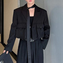 Load image into Gallery viewer, Three-dimensional Pocket Short Suit Jacket Wide-leg Pants Two-piece Set