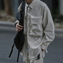Load image into Gallery viewer, Japanese Loose Big Pocket Shirt