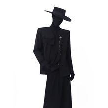 Load image into Gallery viewer, Mock-neck Shirt with Scarf-style Tie Detail