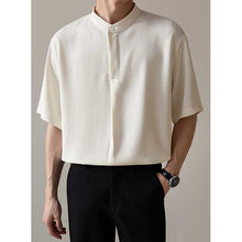 Load image into Gallery viewer, Loose Stand Collar Ice Silk Texture Casual Shirt