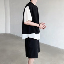 Load image into Gallery viewer, Fake Two Piece Knitted Contrast Color Two Piece Set