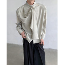 Load image into Gallery viewer, Vintage Ribbon Scarf French Collar Shirt