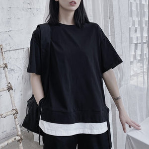 Loose Fake Two Piece Short Sleeved T-shirt