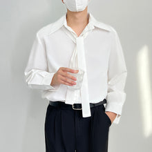 Load image into Gallery viewer, Pointed Collar Loose Padded Shoulder Draped Shirt
