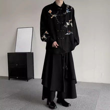 Load image into Gallery viewer, Floral and Bird Embroidered Button-down Shirt