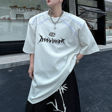 Load image into Gallery viewer, Printed Studded Crew Neck T-shirt