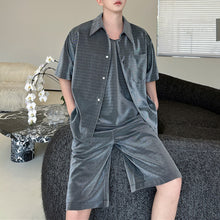 Load image into Gallery viewer, Summer Bright Silk Shirt Vest Shorts Three-piece Suit