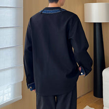 Load image into Gallery viewer, Denim Patchwork Long Sleeve Sweatshirt