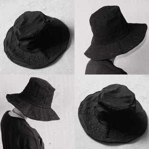 Black Large Brim Bucket Hat