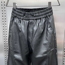 Load image into Gallery viewer, Thickened Velvet PU Leather Warm Harem Pants