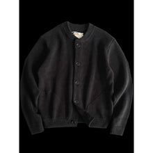 Load image into Gallery viewer, Heavyweight Cotton Crewneck Button Up Knitted Cardigan