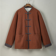 Load image into Gallery viewer, Fleece Lined Warm Padded Frog Button Hanfu Cardigan